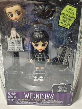 Just Play Wednesday Deluxe 6-inch Articulated Figure,9 pieces Collectible Figure